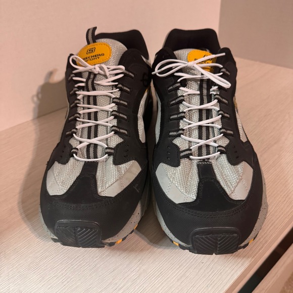 Skechers Sport Athletic Walking Sneakers Comfort Black Gray Yellow Men's 14EW - Picture 10 of 16